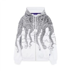 Octopus Cobweb Zip Hoodie by Luca Devinu